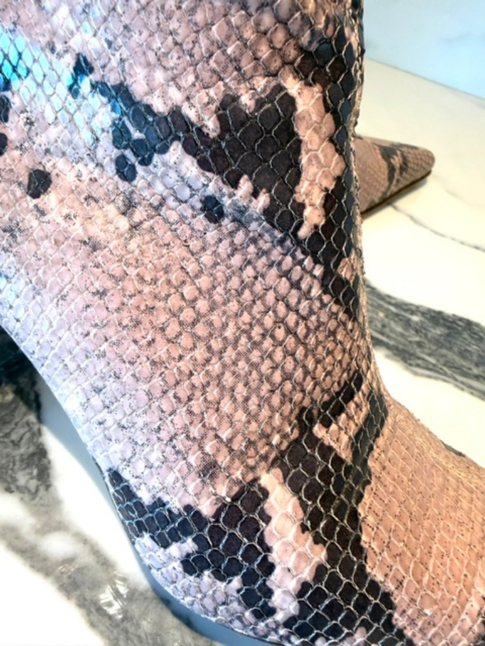 Pink Pointed Toe Python, Kitten Heel. - Picture 7 of 9